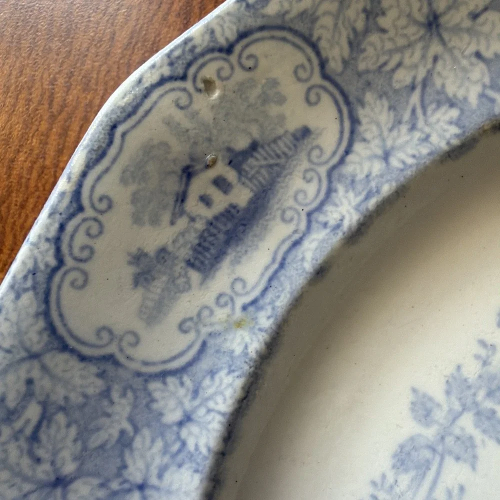2 Antique J. Clementson Blue Transfrerware 